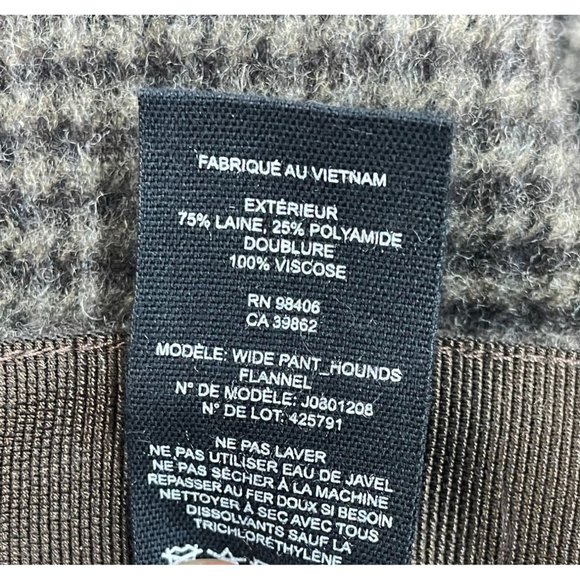 NWT THEORY Wide-Leg Front Zipper Office Brown Multi Size 8 Women's Pants - Picture 10 of 11